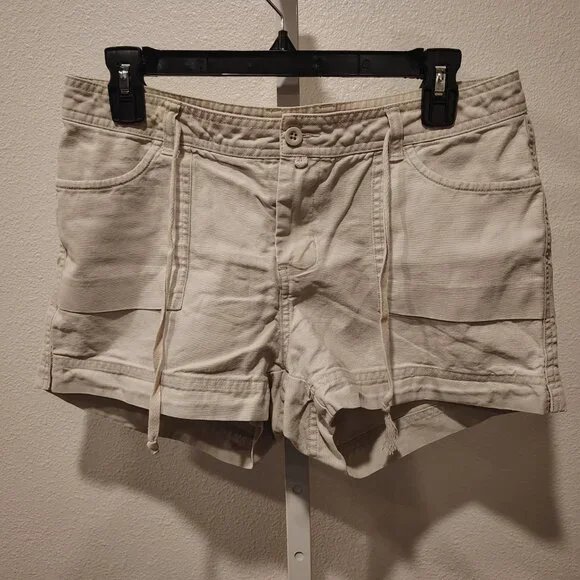 Junior's Khaki Utility Shorts Size 11 Ramie Cotton - Picture 5 of 10